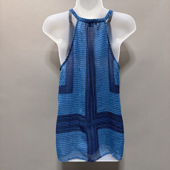 Lucky Brand Lined tank casual Medium Blue Boho Embroidered pattern - Picture 3 of 7